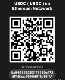 QR-Code für USDC-Spenden an die Wallet-Adresse des Lebenshof Esperanca